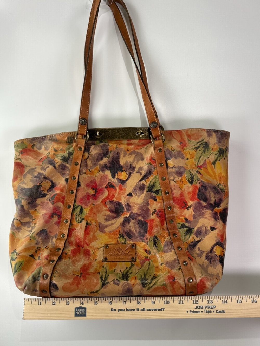 Patricia Nash Benvenuto Tote Studded Floral Leather Spring Multi Large - Picture 3 of 15